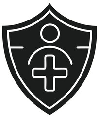 Fototapeta premium Medical Protection Shield Icon – Healthcare Safety Symbol
