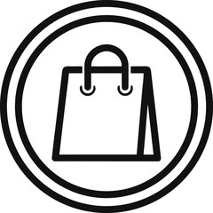 Obraz premium Modern Shopping Bag Icon – Black and White Outline