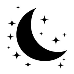 Halloween night background with sparkle star moon in a dark sky png