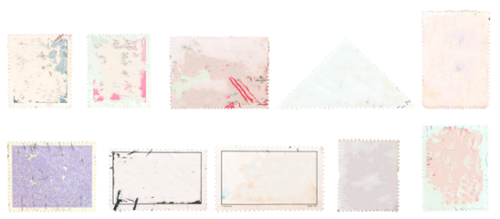 Blank stamps grungy frames different sizes