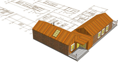 house project planning 3d illustration