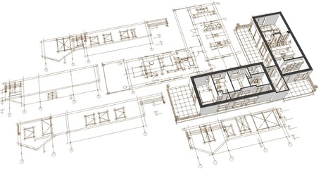 house project planning 3d illustration