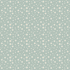 Seamless Monochrome Floral Backdrop Pattern With Hand Drawn Geometric In Retro Graceful Style. Trend Print For Textiles And Wallpaper On Isolated Background.