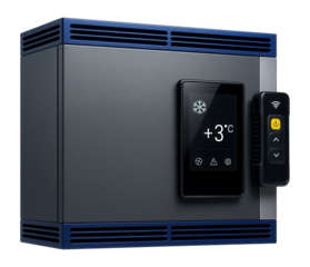 Energy-efficient refrigeration panel system with a remote monitoring feature for a biotechnology lab.