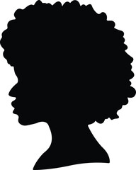 African Woman Icon Black Flat and Line Style Female Portrait Symbol Collection – Group of Ethnic Lady, Tribal Beauty, Afro Hair, Headwrap, Silhouette Vector Illustrations