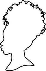 African Woman Icon Black Flat and Line Style Female Portrait Symbol Collection – Group of Ethnic Lady, Tribal Beauty, Afro Hair, Headwrap, Silhouette Vector Illustrations