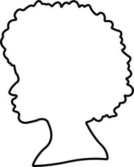 African Woman Icon Black Flat and Line Style Female Portrait Symbol Collection – Group of Ethnic Lady, Tribal Beauty, Afro Hair, Headwrap, Silhouette Vector Illustrations