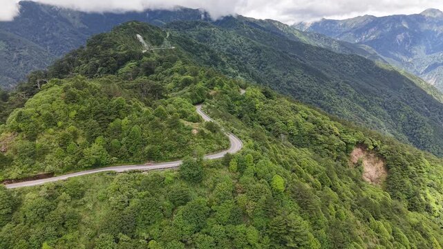 Scenery of Hehuan Mountain in central Taiwan, translation: high mountains in central Taiwan.