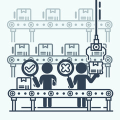 Quality Control Production Concept. vector illustration