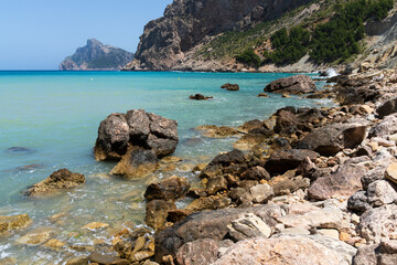 Obraz premium Beautiful turquoise water at Cala Boquer, Mallorca