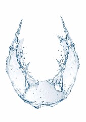 抽象的な青い水しぶきの3dイラスト