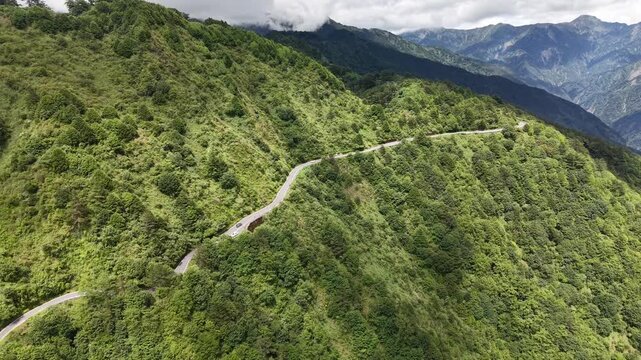 Scenery of Hehuan Mountain in central Taiwan, translation: high mountains in central Taiwan.