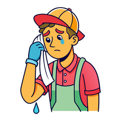 cartoon builder with helmet