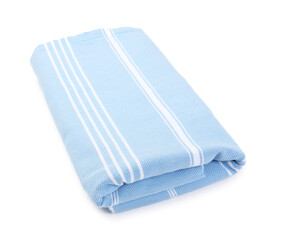 One folded beach towel isolated on white