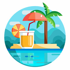 vector illustration of a tropical beach