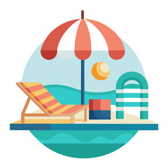 beach with umbrella © Rifat