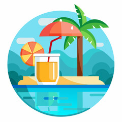 vector illustration of a tropical beach