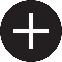 Pluss circle icon in flat Mathematical symbols. isolated on transparent background