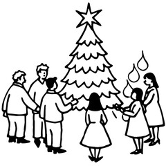 Festive Tree Lighting Vector