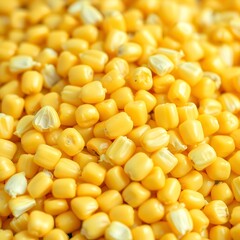 Fototapeta premium Close-Up Full Frame of Bright Yellow Corn Kernels - Healthy Grains for Food and Agriculture