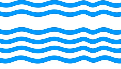 Simple repeating pattern of blue waves on white