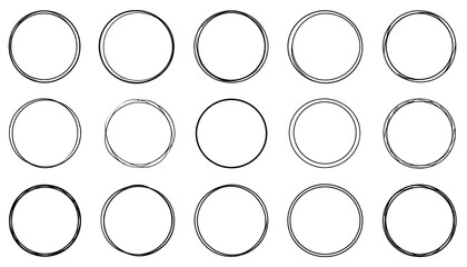Collection of black outlined circles