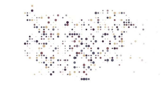 Map of Bulgaria Emerging from Falling Dots