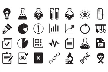 Vector Set of Chemistry, Biology, and Lab Icons