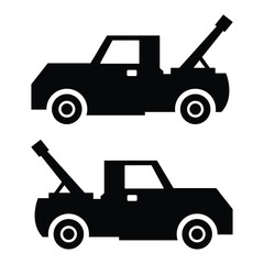 Tow Truck Icon Flat Vector Design for Roadside Assistance or Auto Repair