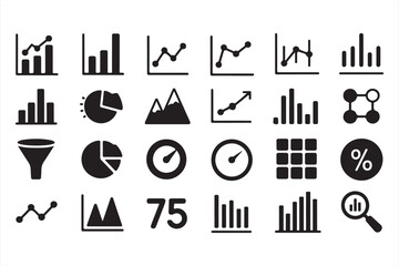 Business Data and Graph Analysis Icons Set