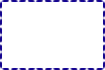 Simple Border frame with white background, Blue  corner frame 