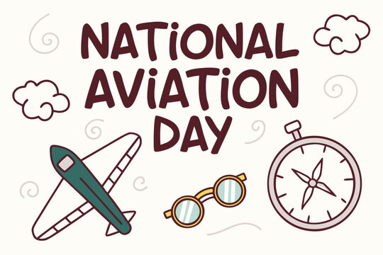 NATIONAL AVIATION DAY vector illustration