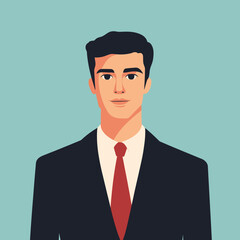 business man upper body character. flat design style minimal vector illustration.