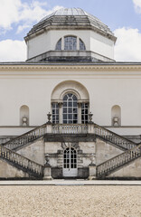 A picturesque of Chiswick House is a Neo-Palladian architecture with emphasizes classical forms,...