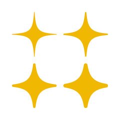 Rounded Four Point Gold Star Icons