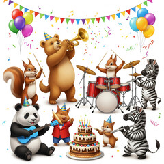 Obraz premium happy birthday card with clown
