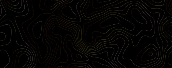 Black background with flowing golden contour lines