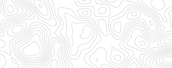 Black contour lines abstract pattern on white background