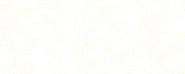 Yellow contour lines on white abstract background curves
