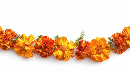 A beautiful arrangement of orange and yellow flowers on a white background, perfect for decorating or gift giving