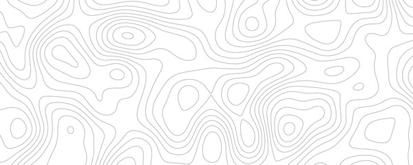Fototapeta premium Black contour lines on white background topographic map pattern