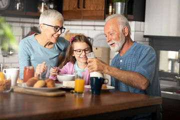 Breakfast time with grandparents