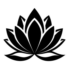 Outline Lotus vector clean black silhouette design white background