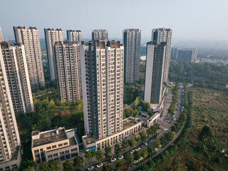 Aerial view of landscape in Chengdu city, China