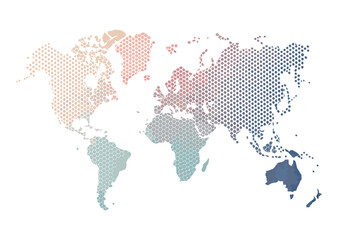 Obraz premium Dotted Map of the World – Clean Monochrome Geographic Illustration