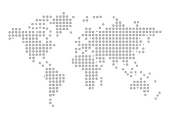 Fototapeta premium Grey Dot Globe Map – Minimal Geographical Silhouette for Digital Use