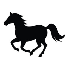 Black silhouette of a horse galloping