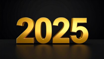Gold 2025 numerals on dark background