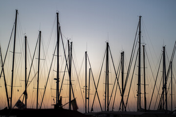 Italian marina at sunset