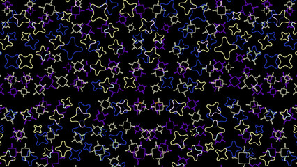 Colorful Abstract Outline Shapes Seamless Pattern Background